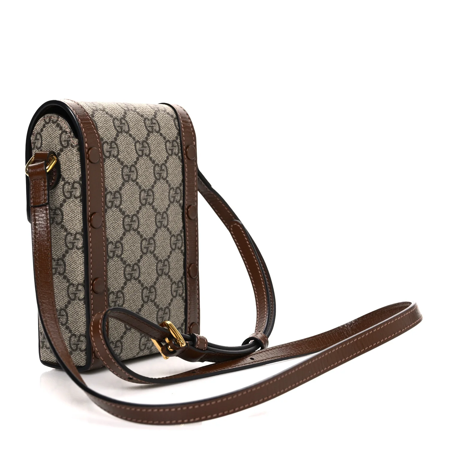 GG Supreme Monogram Mini Horsebit 1955 Crossbody Bag Beige Brown Sugar - Image 2