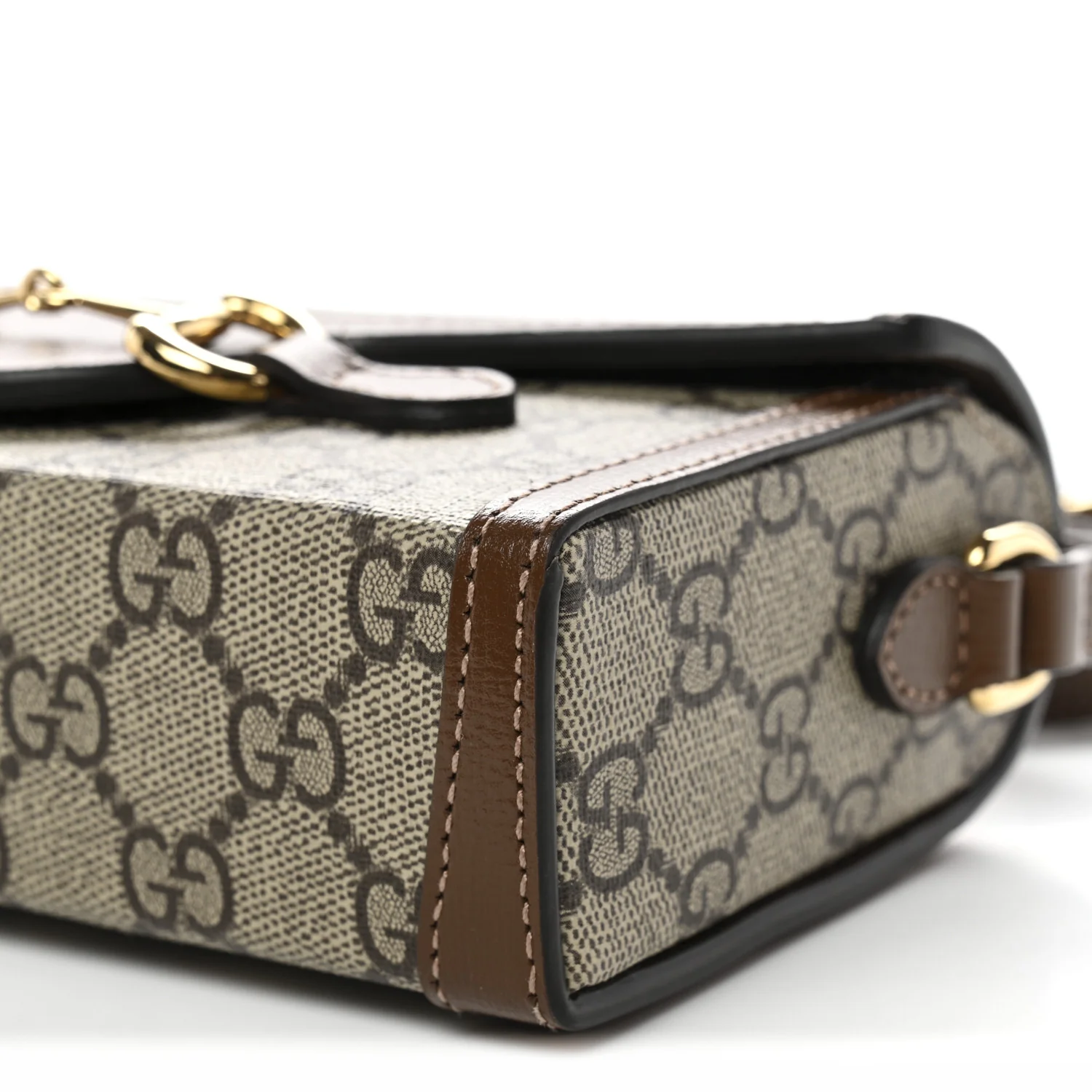 GG Supreme Monogram Mini Horsebit 1955 Shoulder Bag Beige Brown Sugar - Image 10