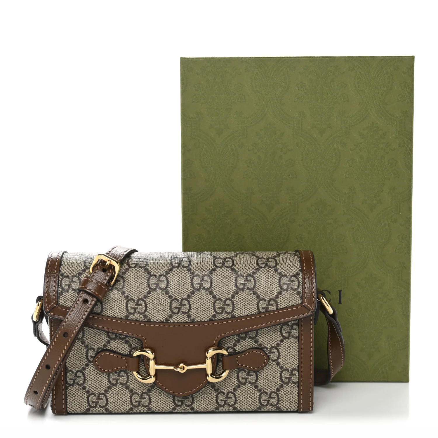 GG Supreme Monogram Mini Horsebit 1955 Shoulder Bag Beige Brown Sugar - Image 15