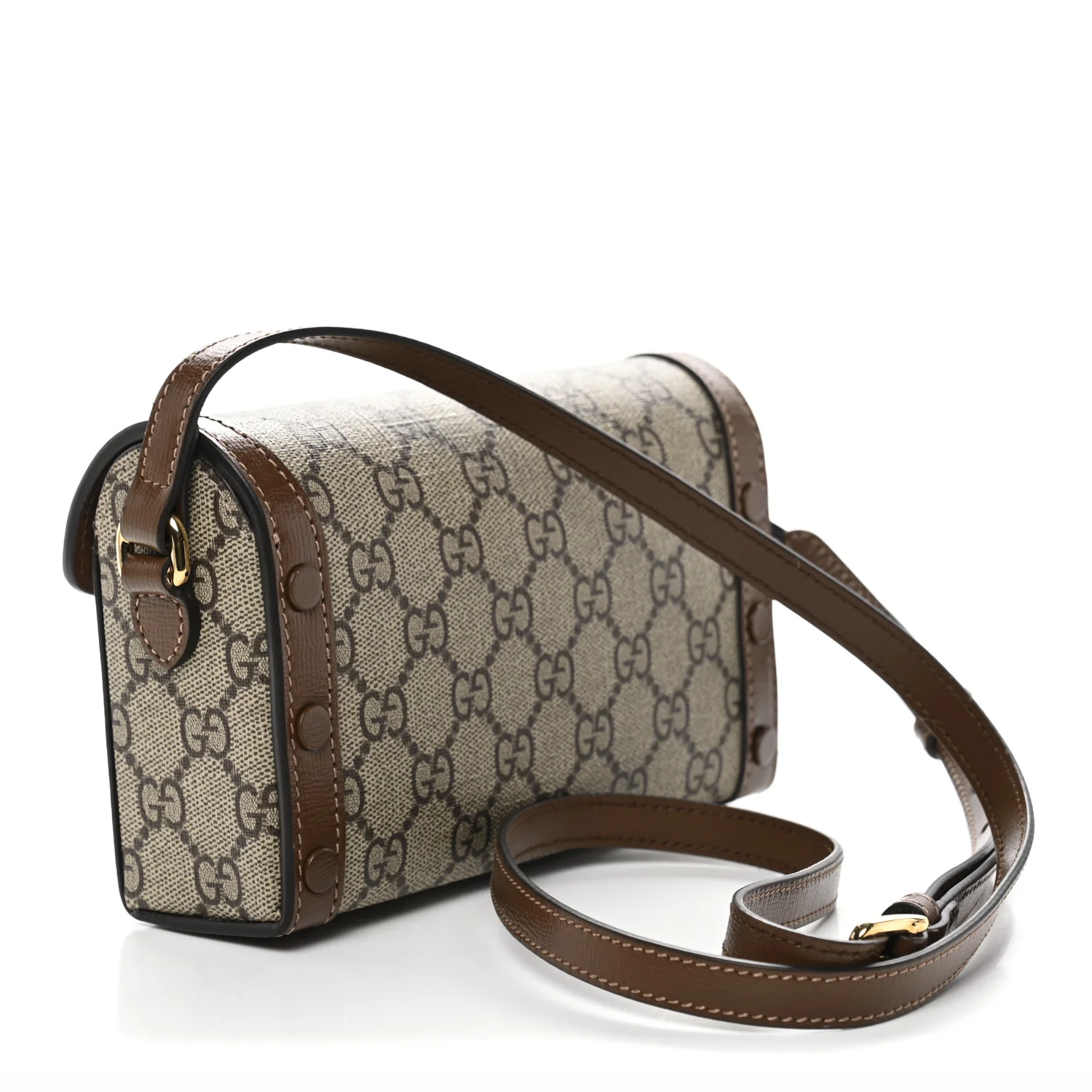 GG Supreme Monogram Mini Horsebit 1955 Shoulder Bag Beige Brown Sugar - Image 3