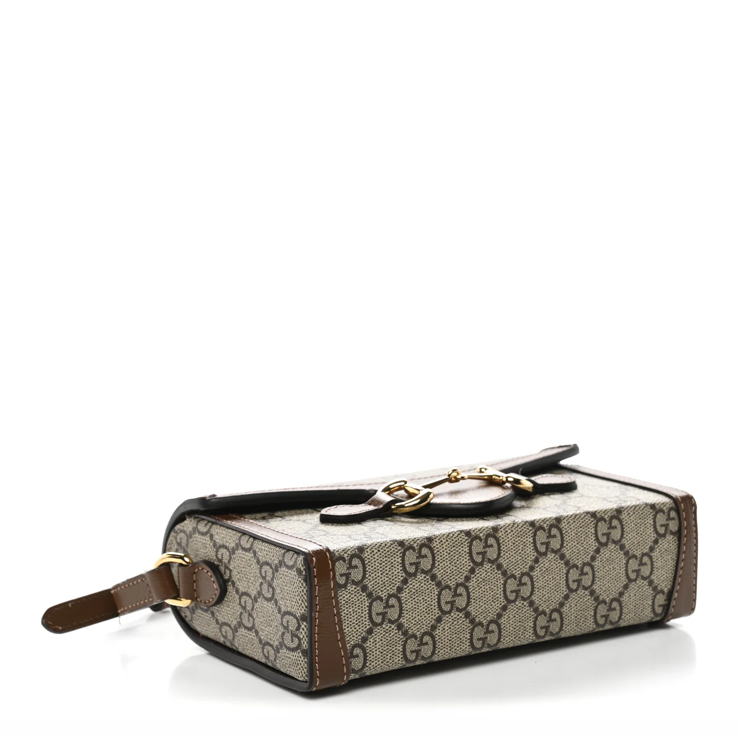 GG Supreme Monogram Mini Horsebit 1955 Shoulder Bag Beige Brown Sugar - Image 4