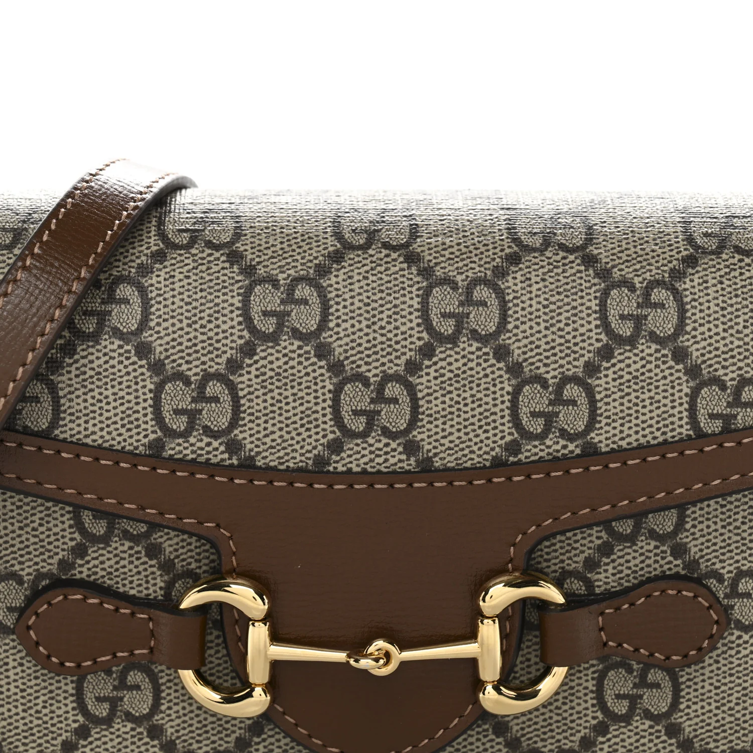 GG Supreme Monogram Mini Horsebit 1955 Shoulder Bag Beige Brown Sugar - Image 8