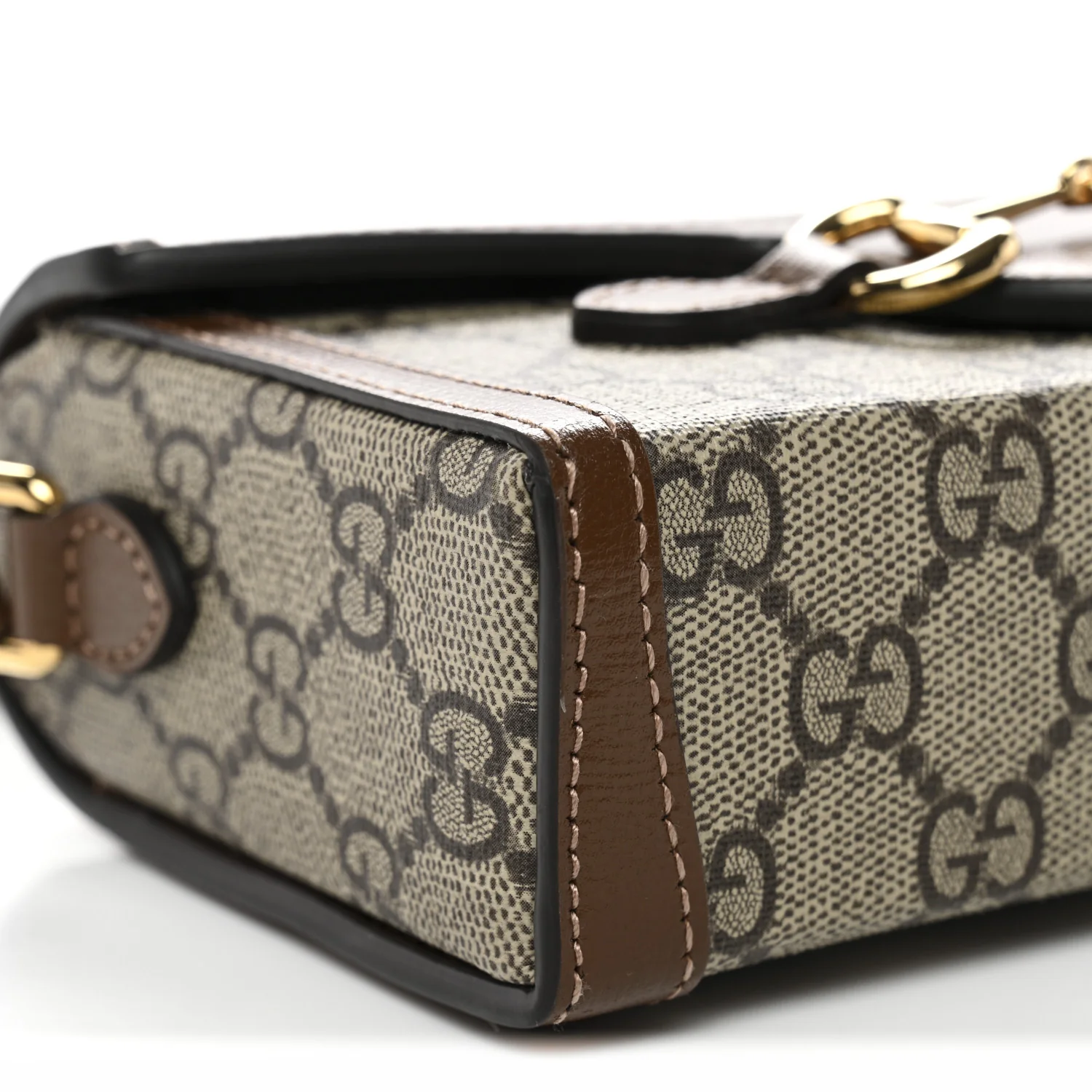 GG Supreme Monogram Mini Horsebit 1955 Shoulder Bag Beige Brown Sugar - Image 9