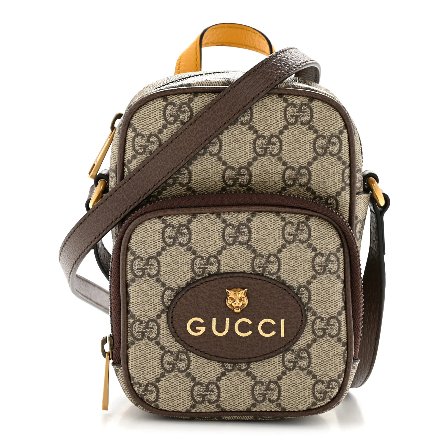 GG Supreme Monogram Mini Neo Vintage Double Zip Messenger Bag Beige New Acero Crop