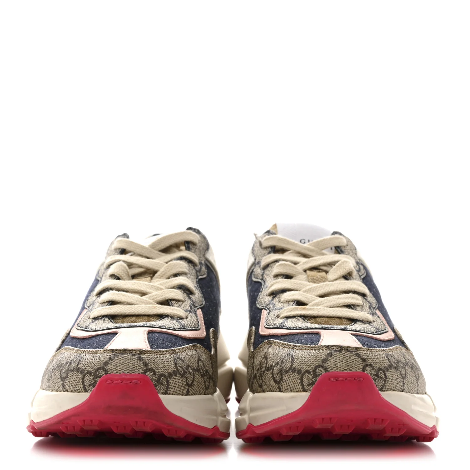 GG Supreme Monogram Mix Monogram Womens Rhyton Sneakers 37.5 London Blue Beige Pale Pink - Image 3