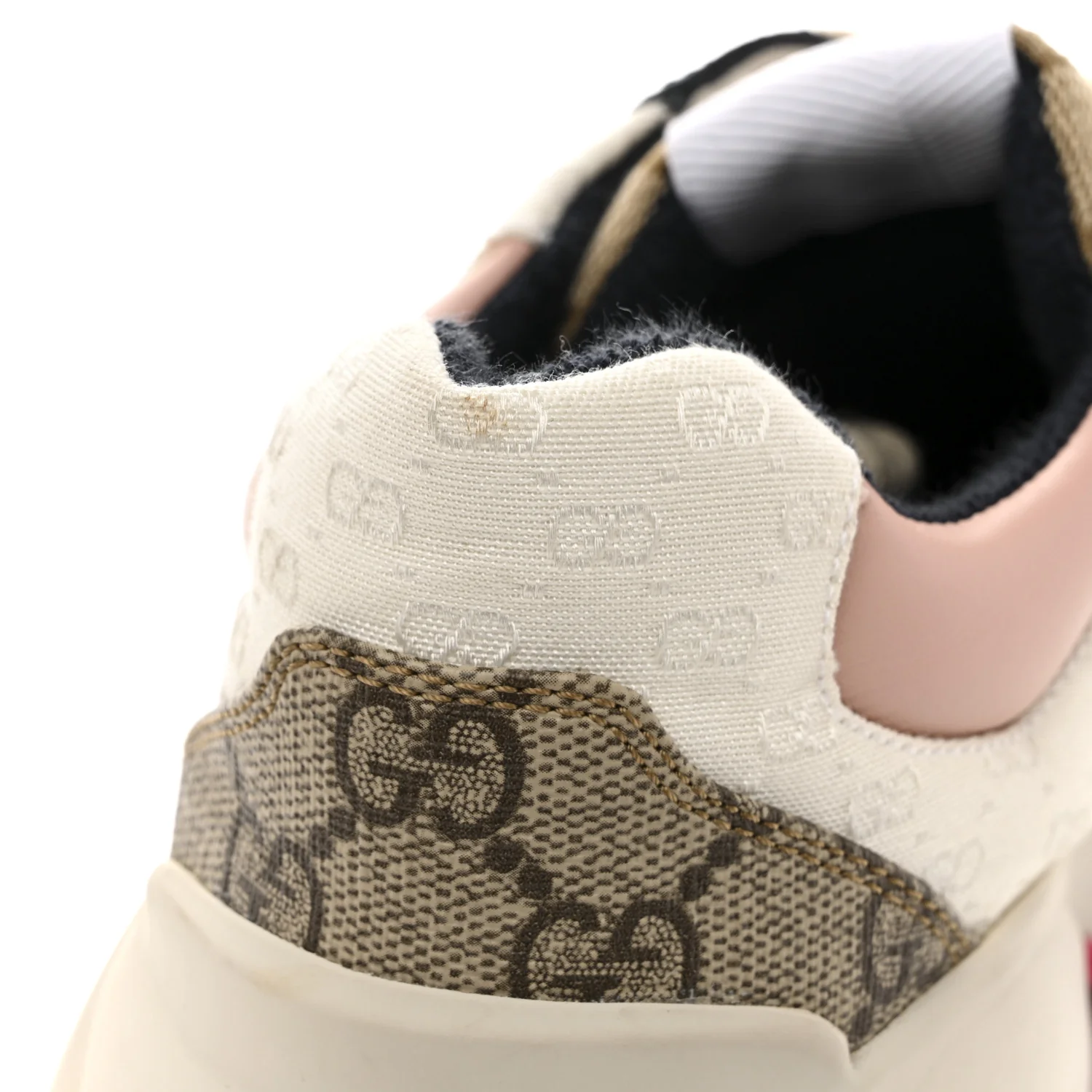 GG Supreme Monogram Mix Monogram Womens Rhyton Sneakers 37.5 London Blue Beige Pale Pink - Image 9