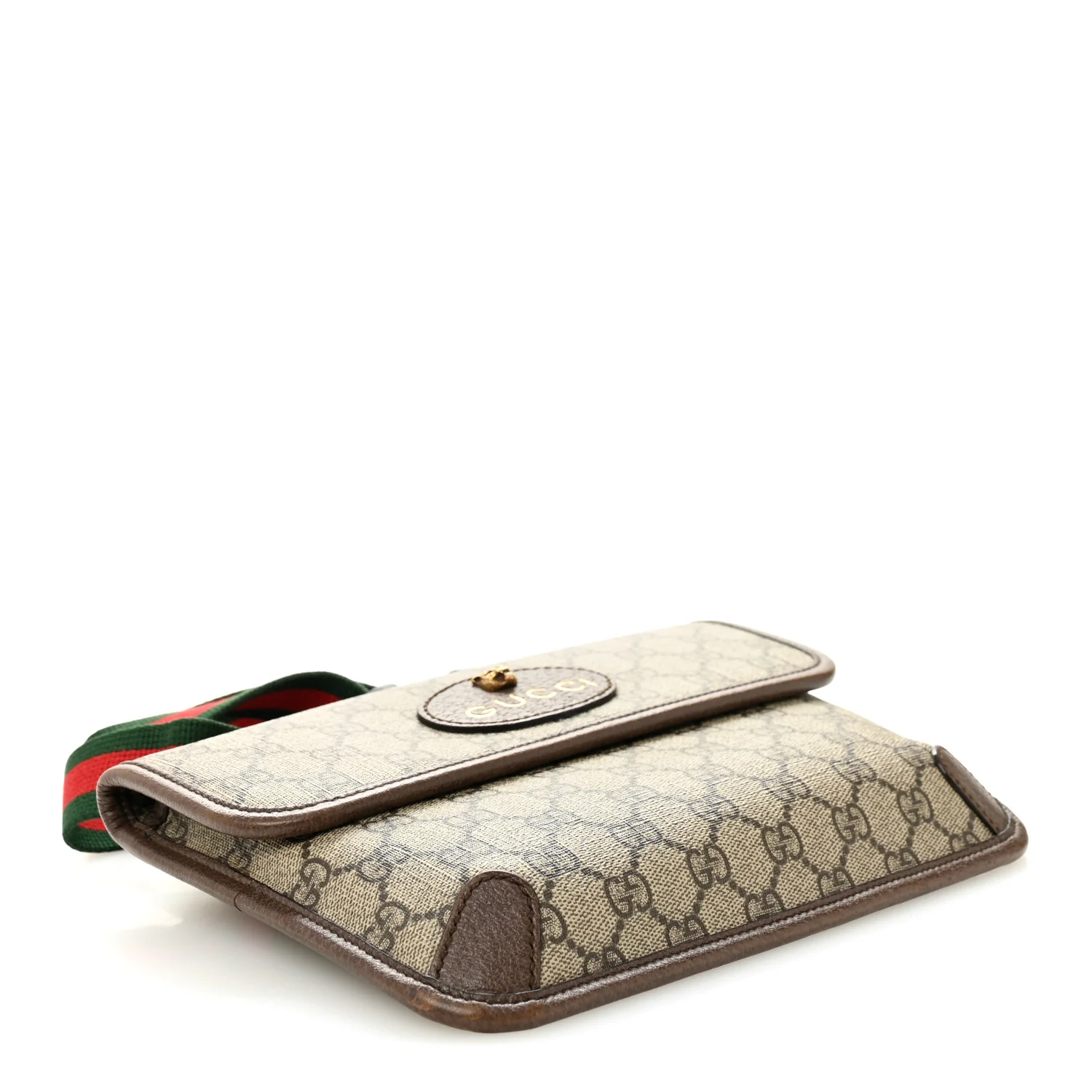 GG Supreme Monogram Neo Vintage Web Belt Bag Brown - Image 4
