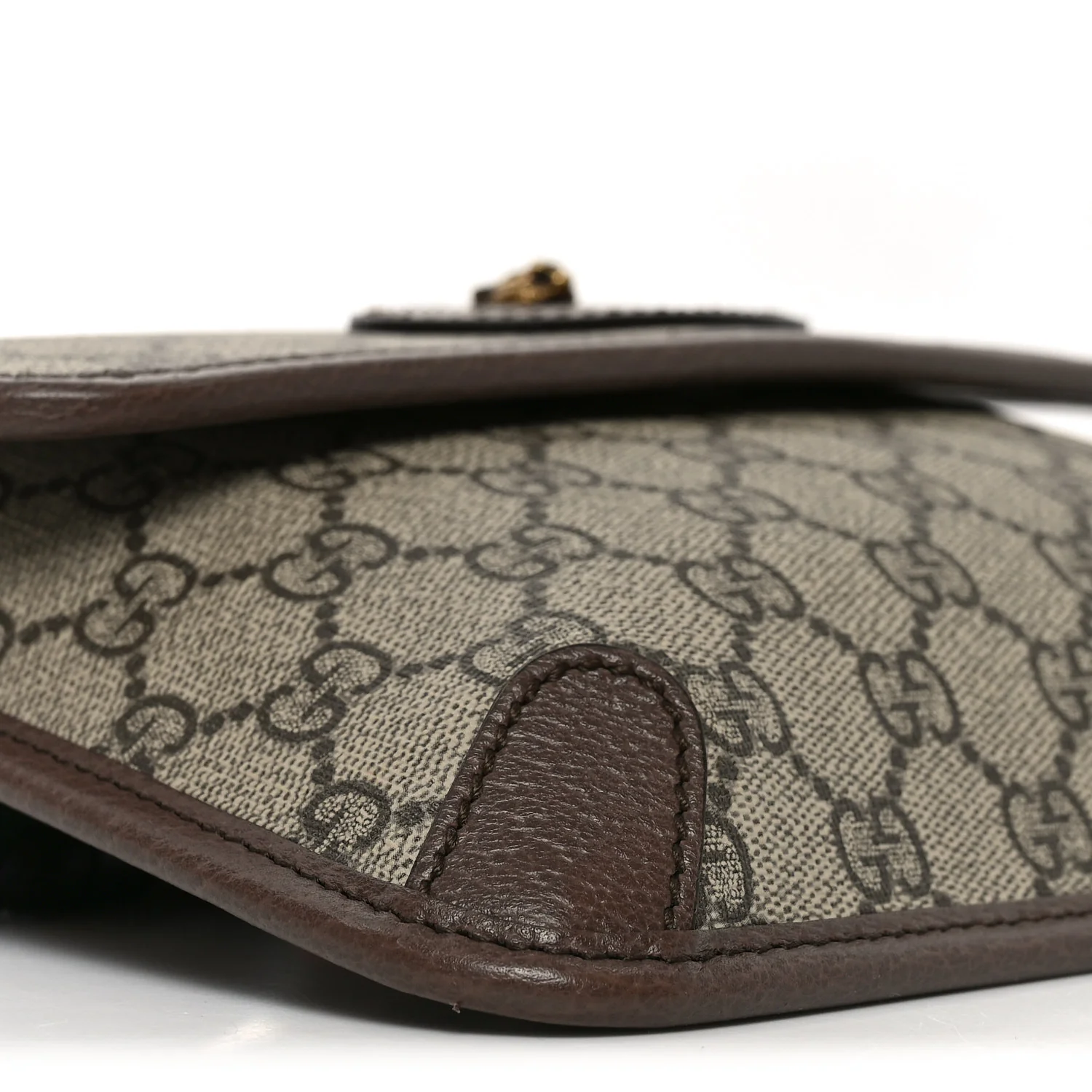 GG Supreme Monogram Neo Vintage Web Belt Bag Brown - Image 9