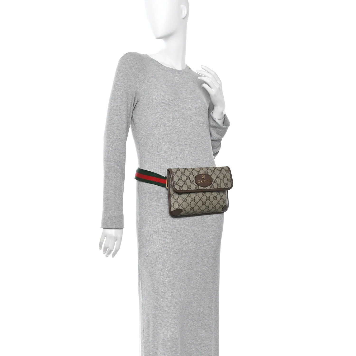 GG Supreme Monogram Neo Vintage Web Belt Bag Brown - Image 2