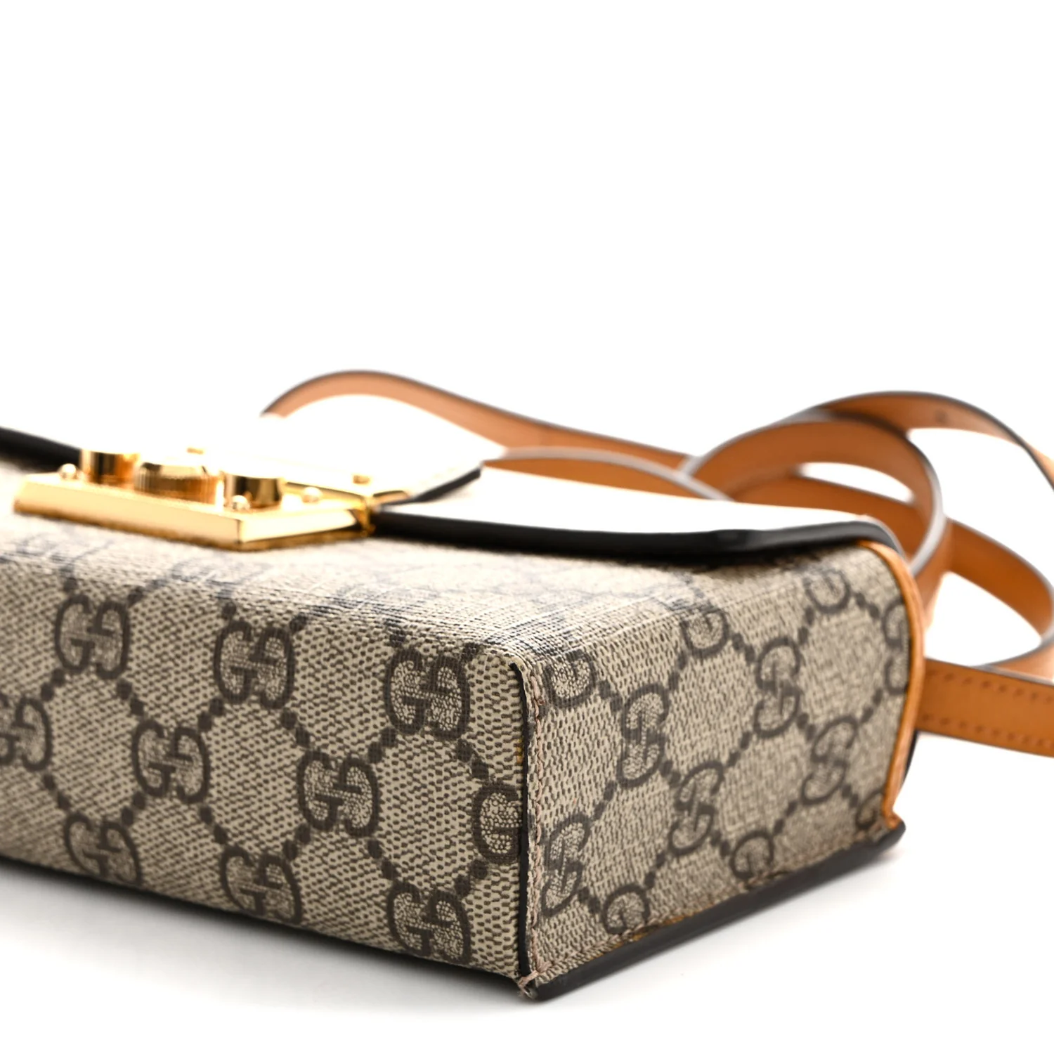 GG Supreme Monogram New Sakai Calfskin Mini Padlock Top Handle Shoulder Bag Beige Ebony Mystic White Sun Oil - Image 10