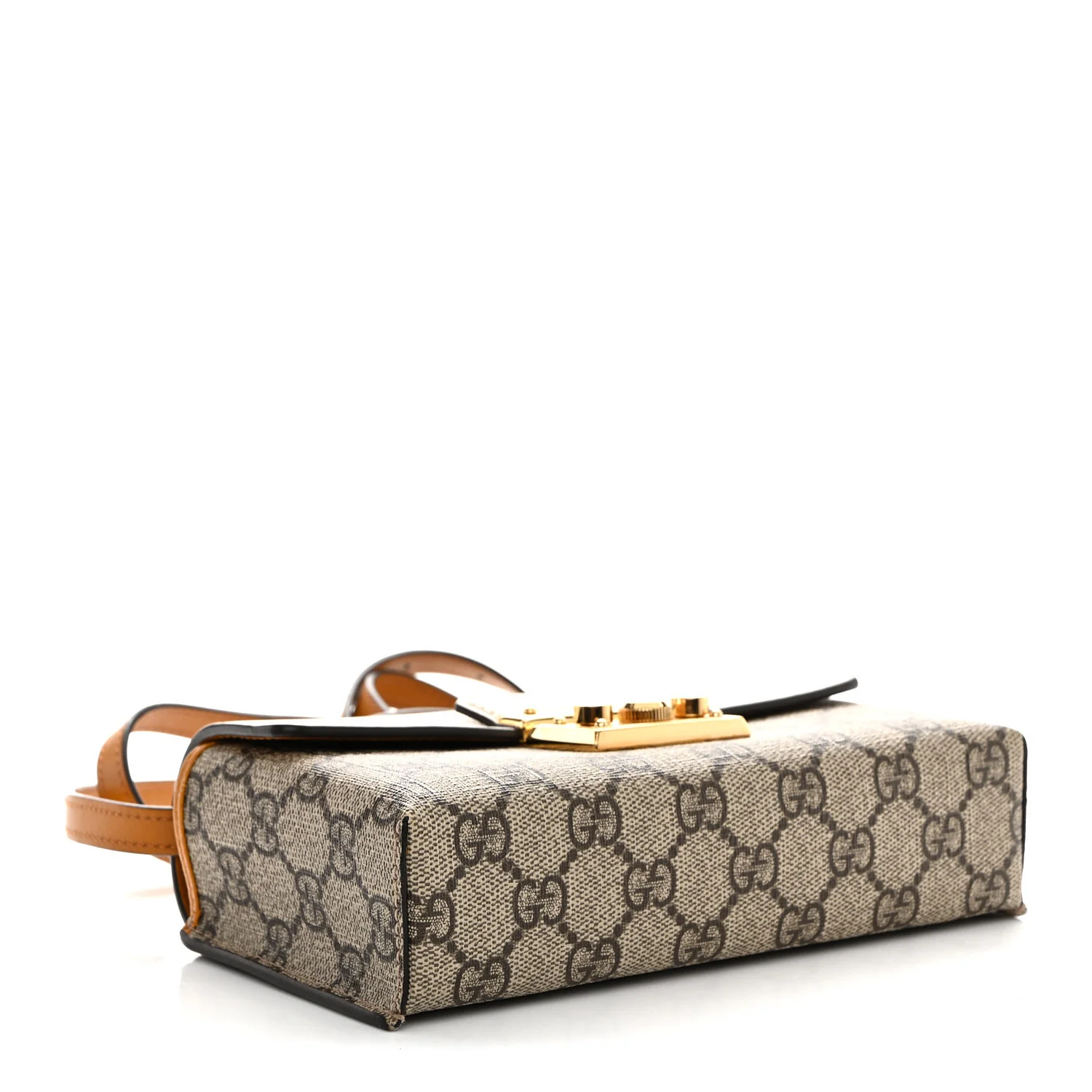 GG Supreme Monogram New Sakai Calfskin Mini Padlock Top Handle Shoulder Bag Beige Ebony Mystic White Sun Oil - Image 4
