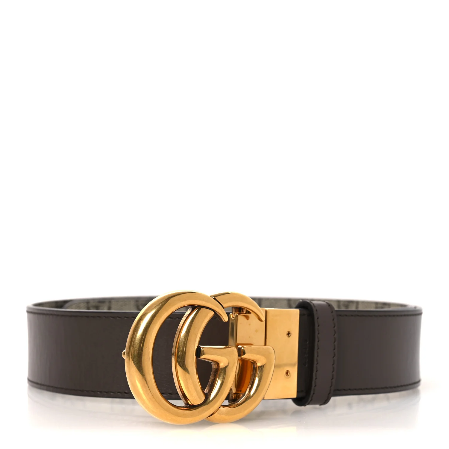 GG Supreme Monogram Plutone Calfskin Double G Reversible 37mm Belt 85 34 Beige Ebony New Acero - Image 2