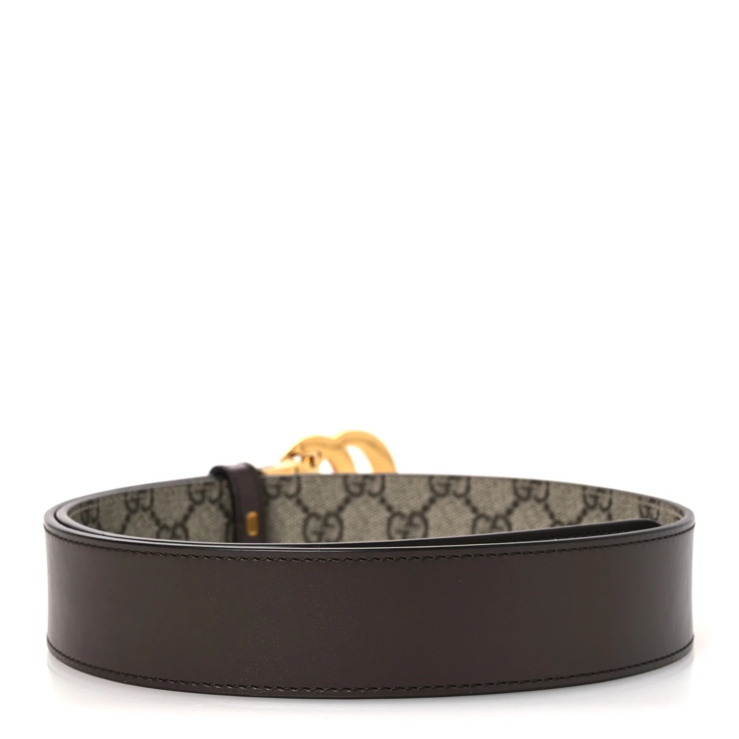 GG Supreme Monogram Plutone Calfskin Double G Reversible 37mm Belt 85 34 Beige Ebony New Acero - Image 4