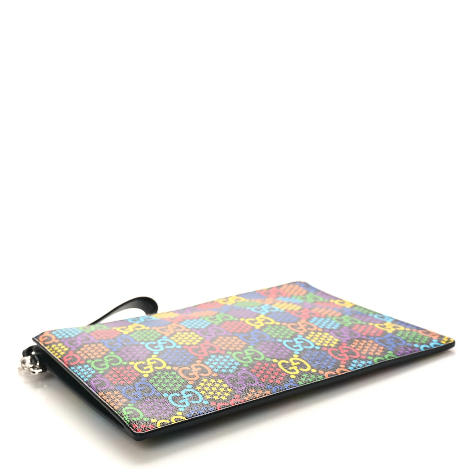 GG Supreme Monogram Psychedelic Zip Wristlet Pouch Black Multicolor - Image 4