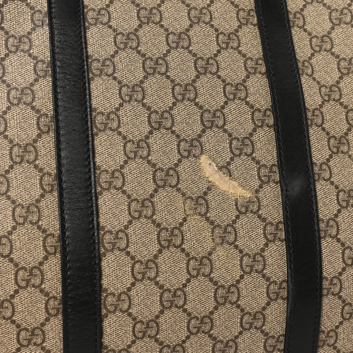 GG Supreme Monogram Selleria Calfskin Large Duffle Beige Ebony Black - Image 12