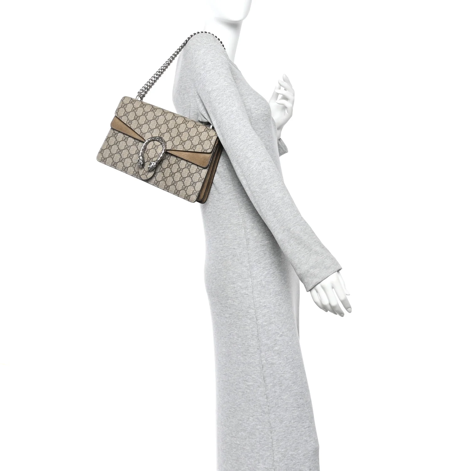 GG Supreme Monogram Small Dionysus Shoulder Bag Taupe - Image 2