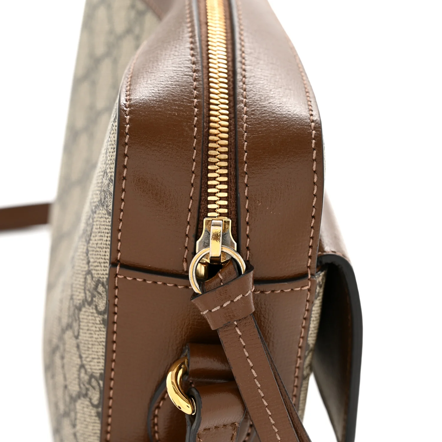 GG Supreme Monogram Small Horsebit 1955 Shoulder Bag Beige Brown Sugar - Image 10