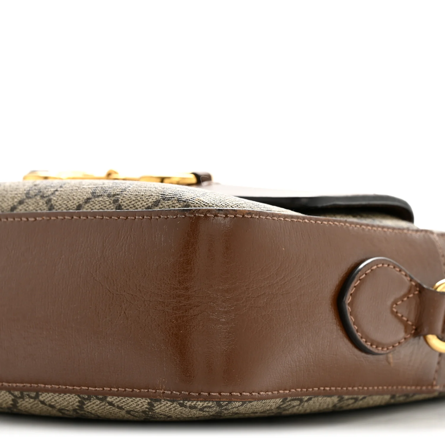 GG Supreme Monogram Small Horsebit 1955 Shoulder Bag Beige Brown Sugar - Image 10