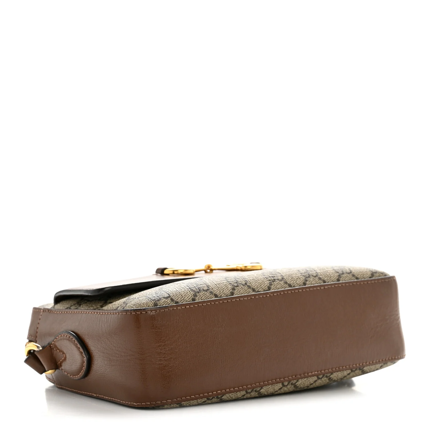 GG Supreme Monogram Small Horsebit 1955 Shoulder Bag Beige Brown Sugar - Image 4