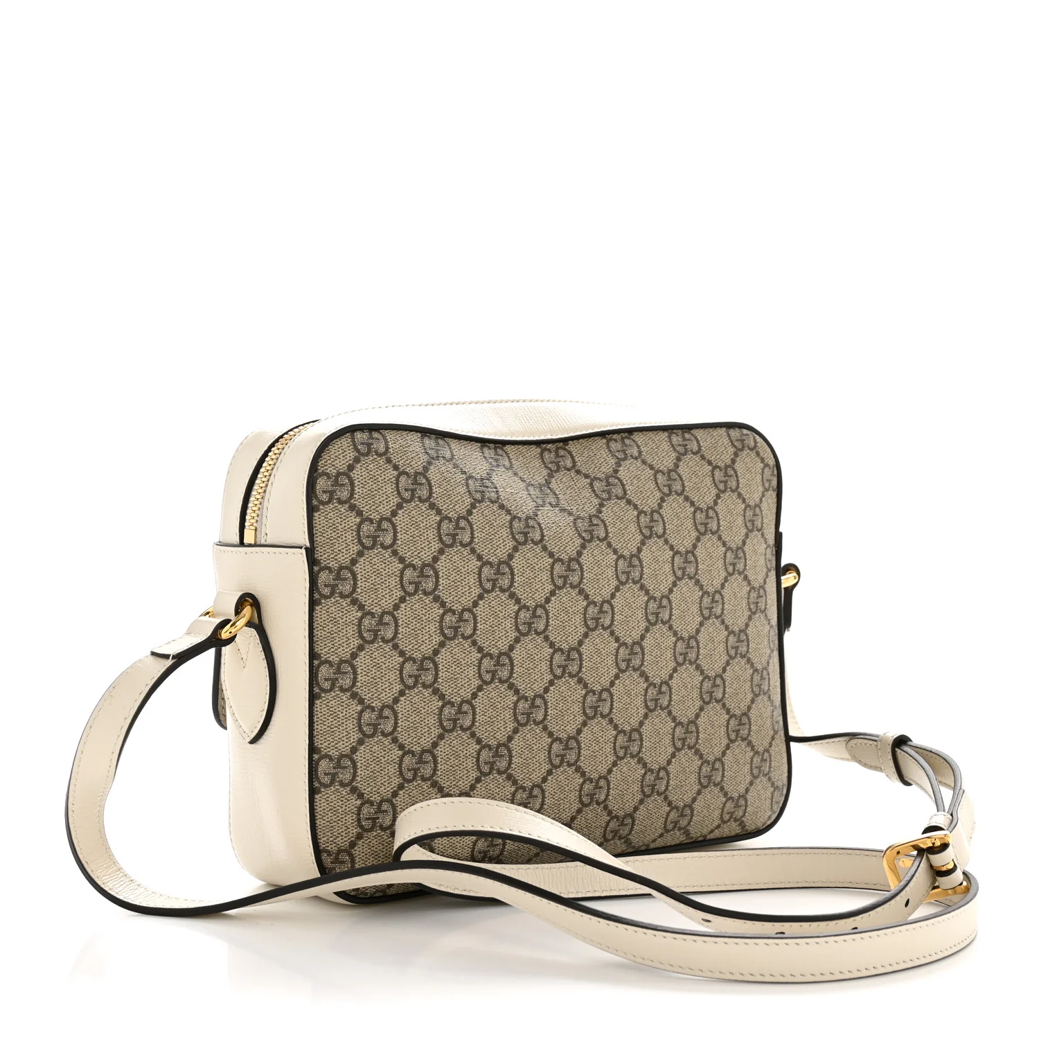 GG Supreme Monogram Small Horsebit 1955 Shoulder Bag Beige Mystic White - Image 3