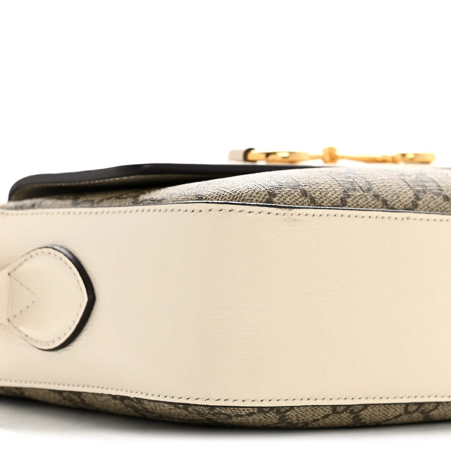 GG Supreme Monogram Small Horsebit 1955 Shoulder Bag Beige Mystic White - Image 9