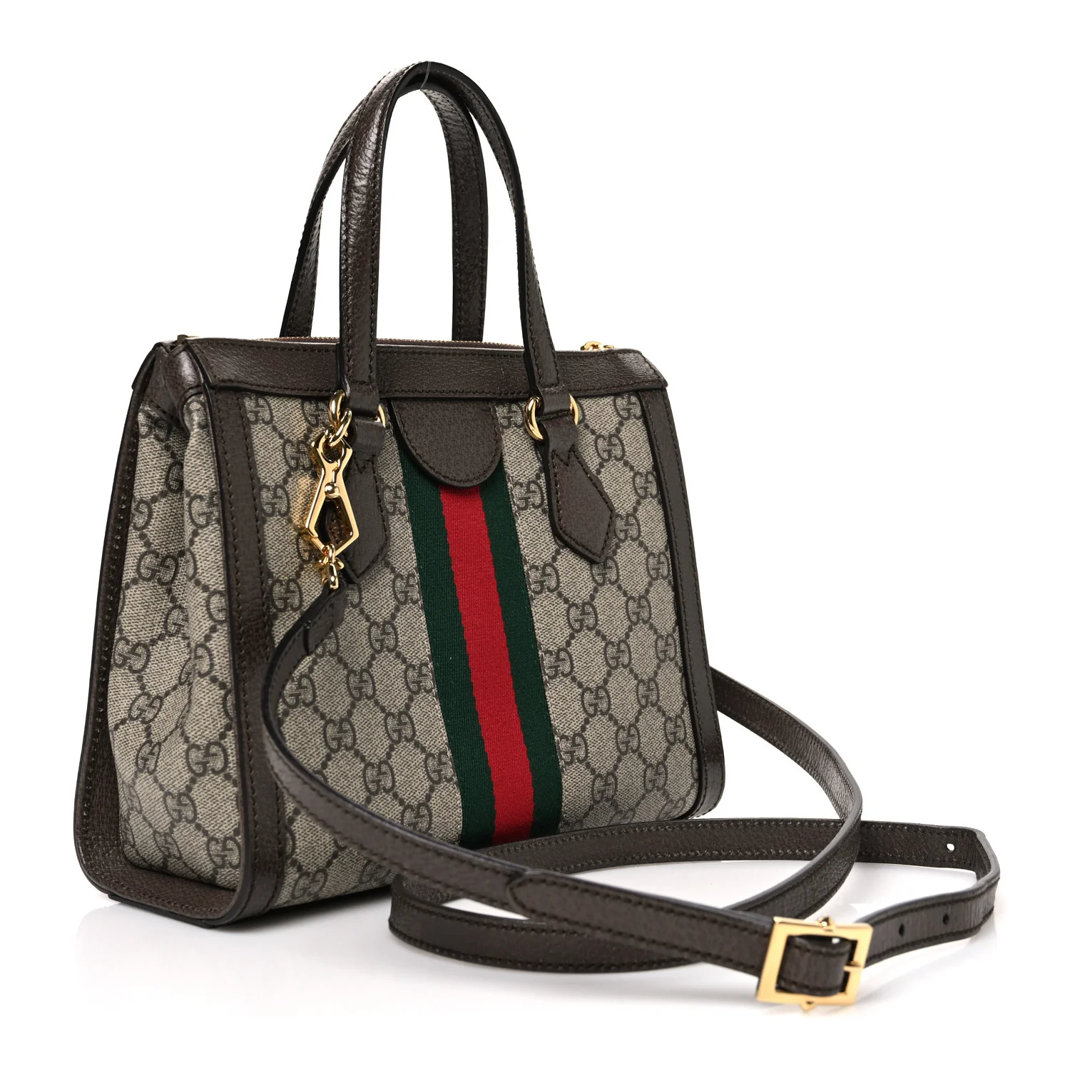 GG Supreme Monogram Small Ophidia Tote Bag Brown - Image 3