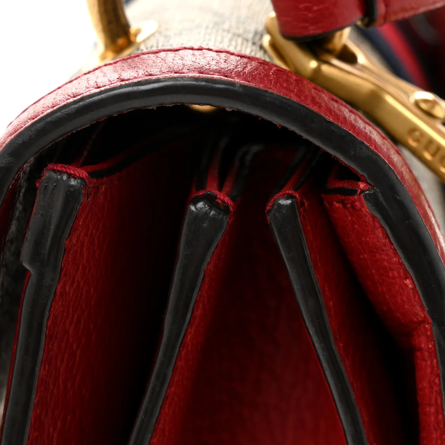 GG Supreme Monogram Small Queen Margaret Top Handle Bag Red - Image 11