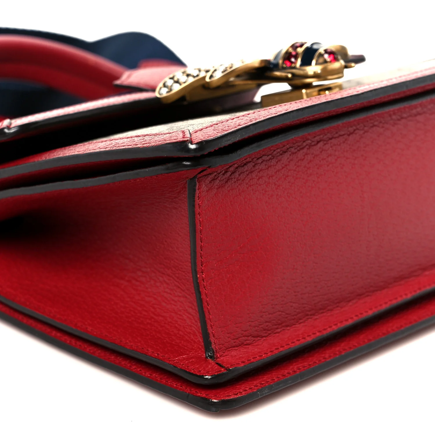 GG Supreme Monogram Small Queen Margaret Top Handle Bag Red - Image 10