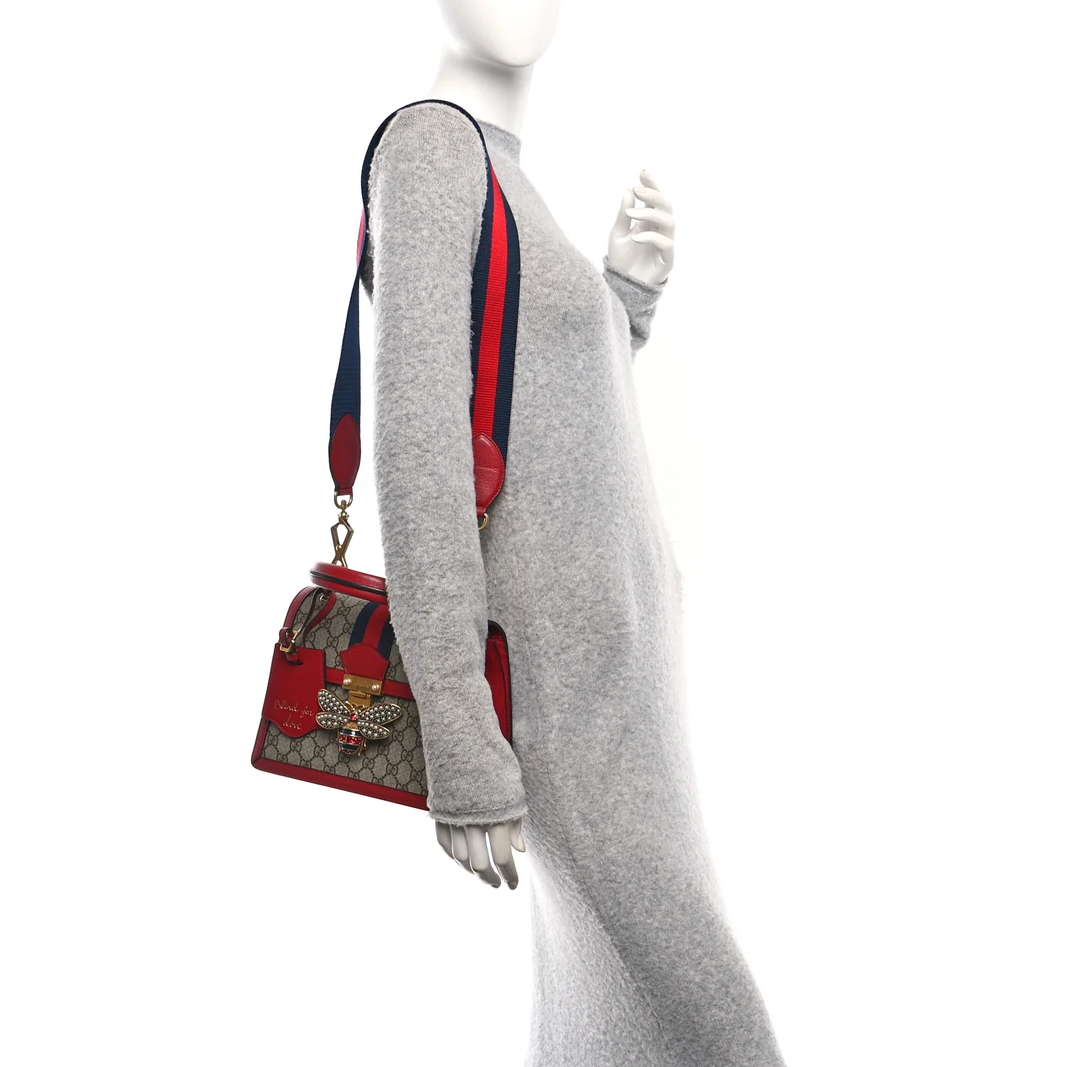 GG Supreme Monogram Small Queen Margaret Top Handle Bag Red - Image 2