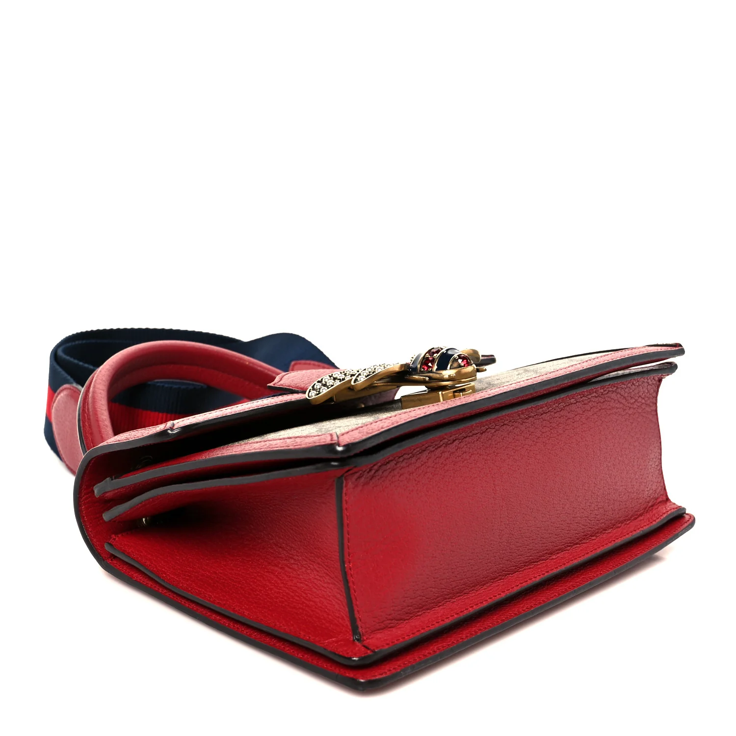 GG Supreme Monogram Small Queen Margaret Top Handle Bag Red - Image 4