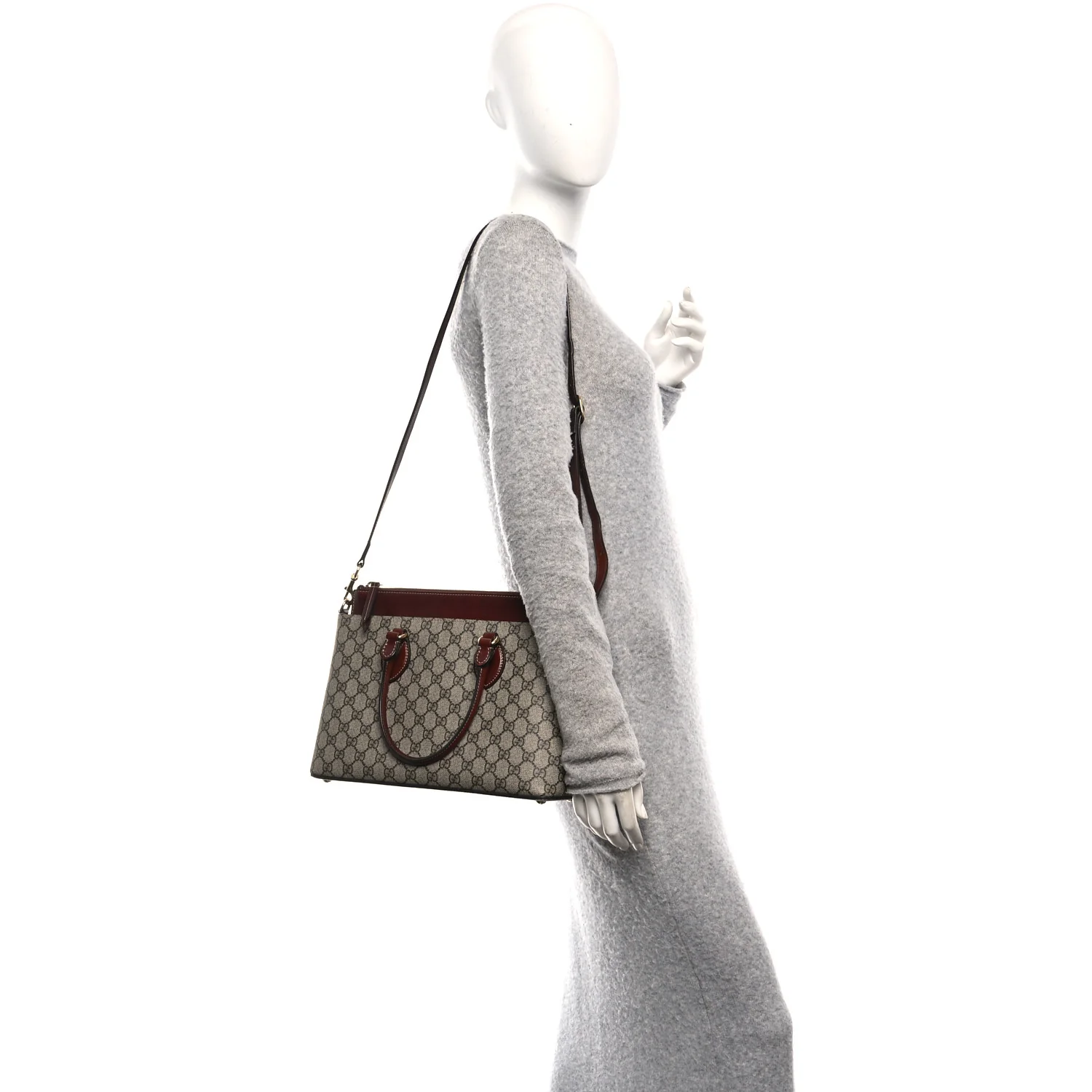 GG Supreme Monogram Small Zip Top Tote Beige Tuscany - Image 2