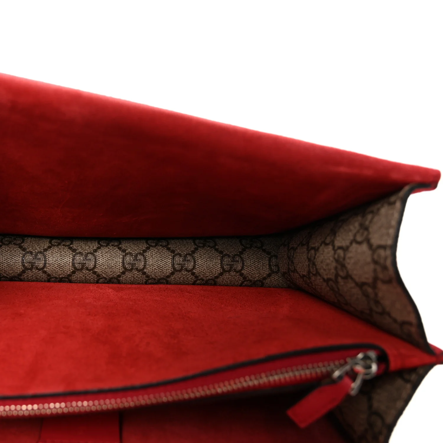 GG Supreme Monogram Suede Small Dionysus Shoulder Bag Beige Ebony Vulcanic Red - Image 5