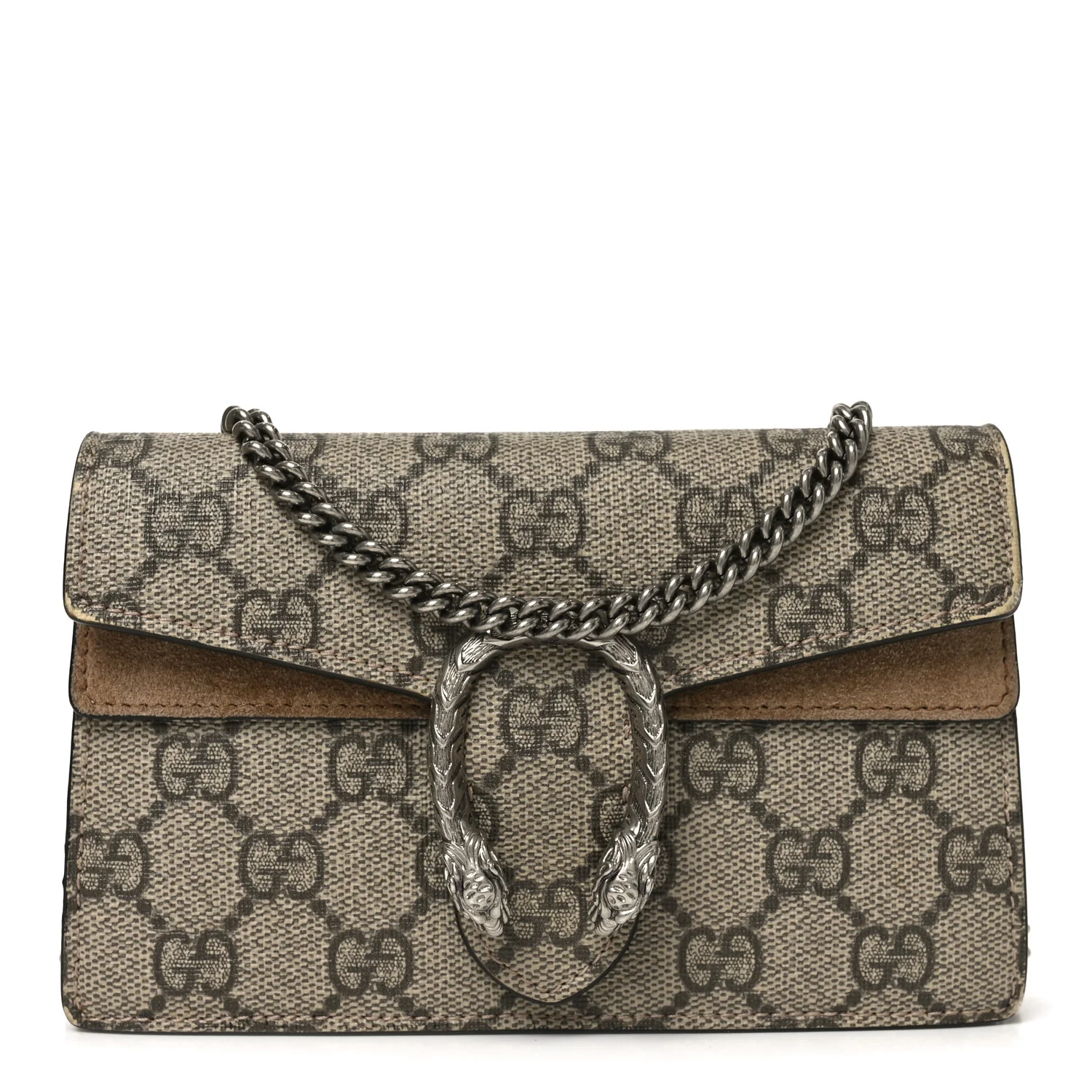 GG Supreme Monogram Super Mini Dionysus Shoulder Bag Taupe