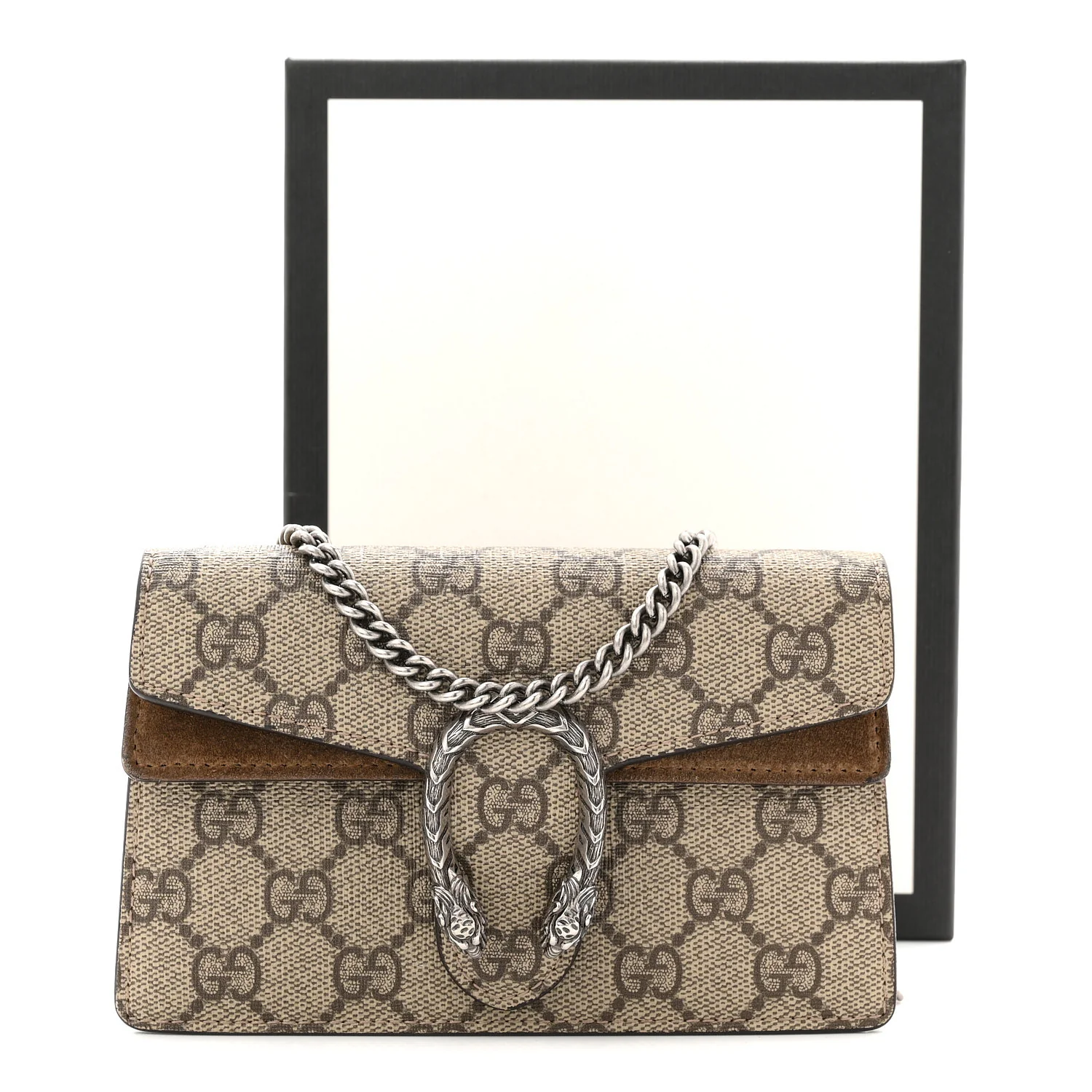 GG Supreme Monogram Super Mini Dionysus Shoulder Bag Taupe - Image 12