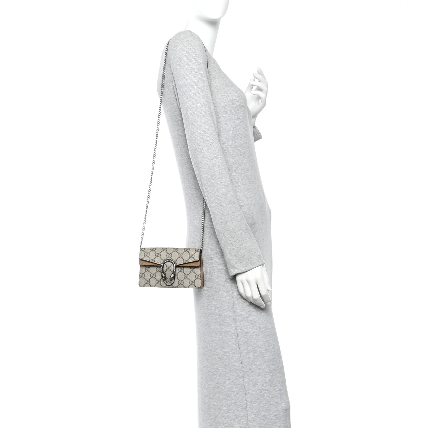 GG Supreme Monogram Super Mini Dionysus Shoulder Bag Taupe - Image 2