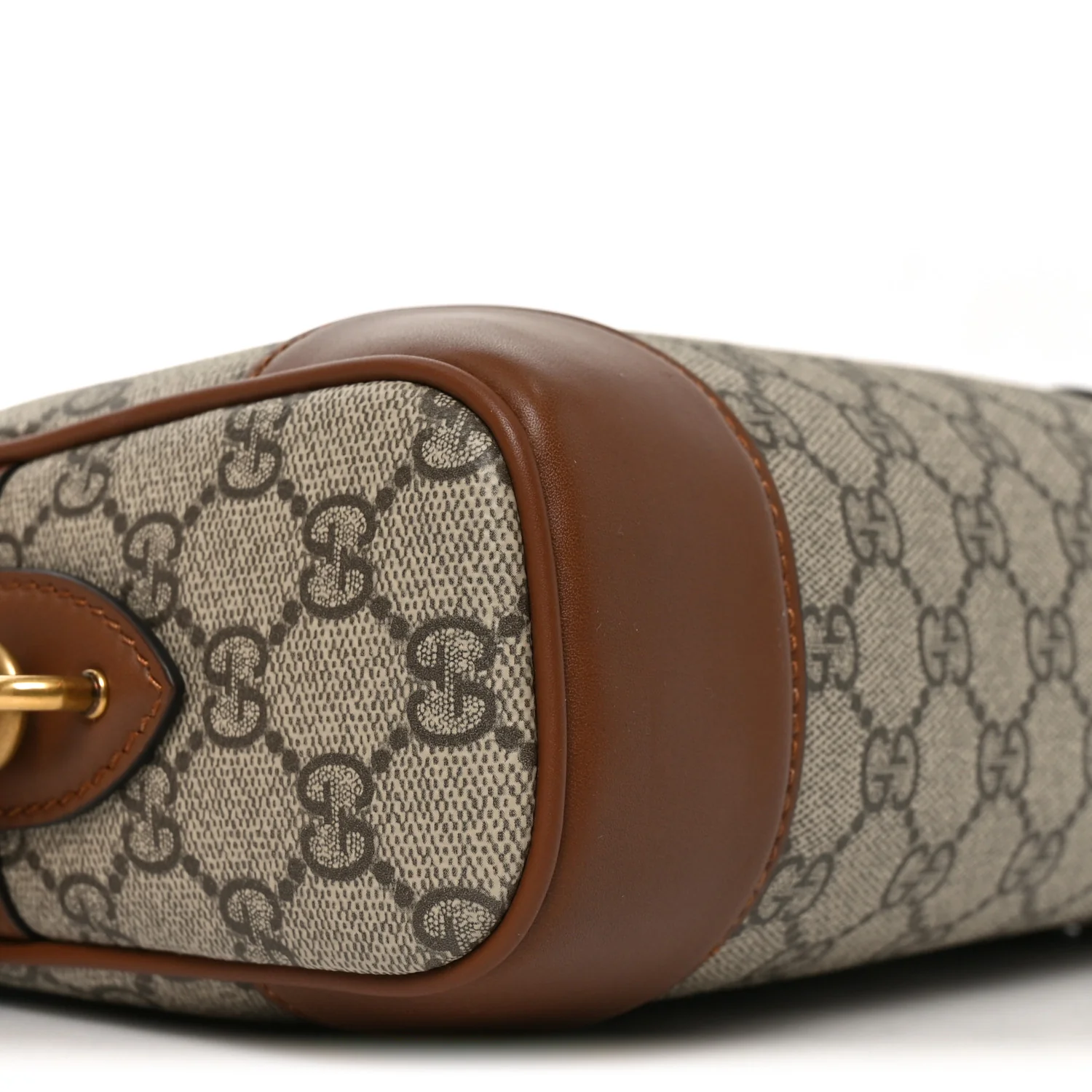 GG Supreme Monogram Textured Calfskin Emblem Small Crossbody Beige Ebony Old Sundial - Image 9