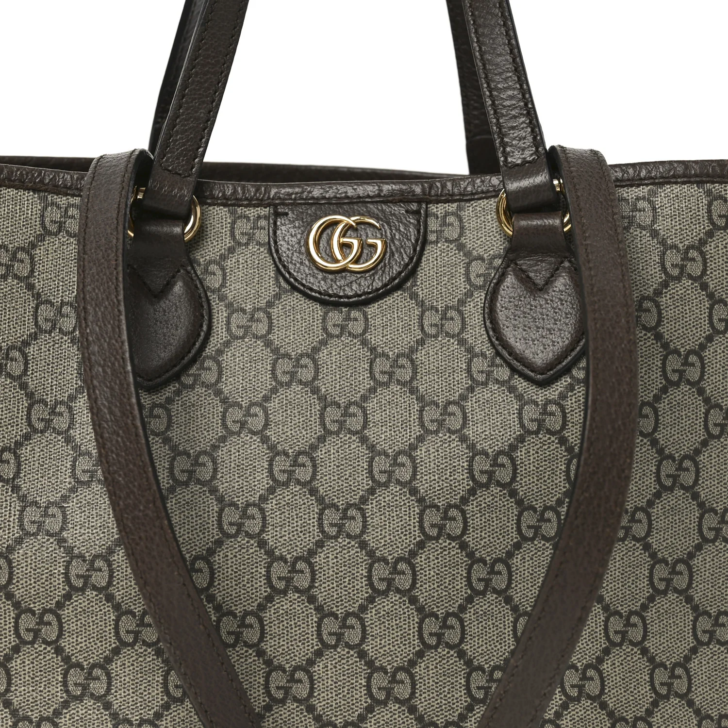 GG Supreme Monogram Textured Calfskin Small Ophidia Shoulder Tote Bag Beige Ebony New Acero - Image 8