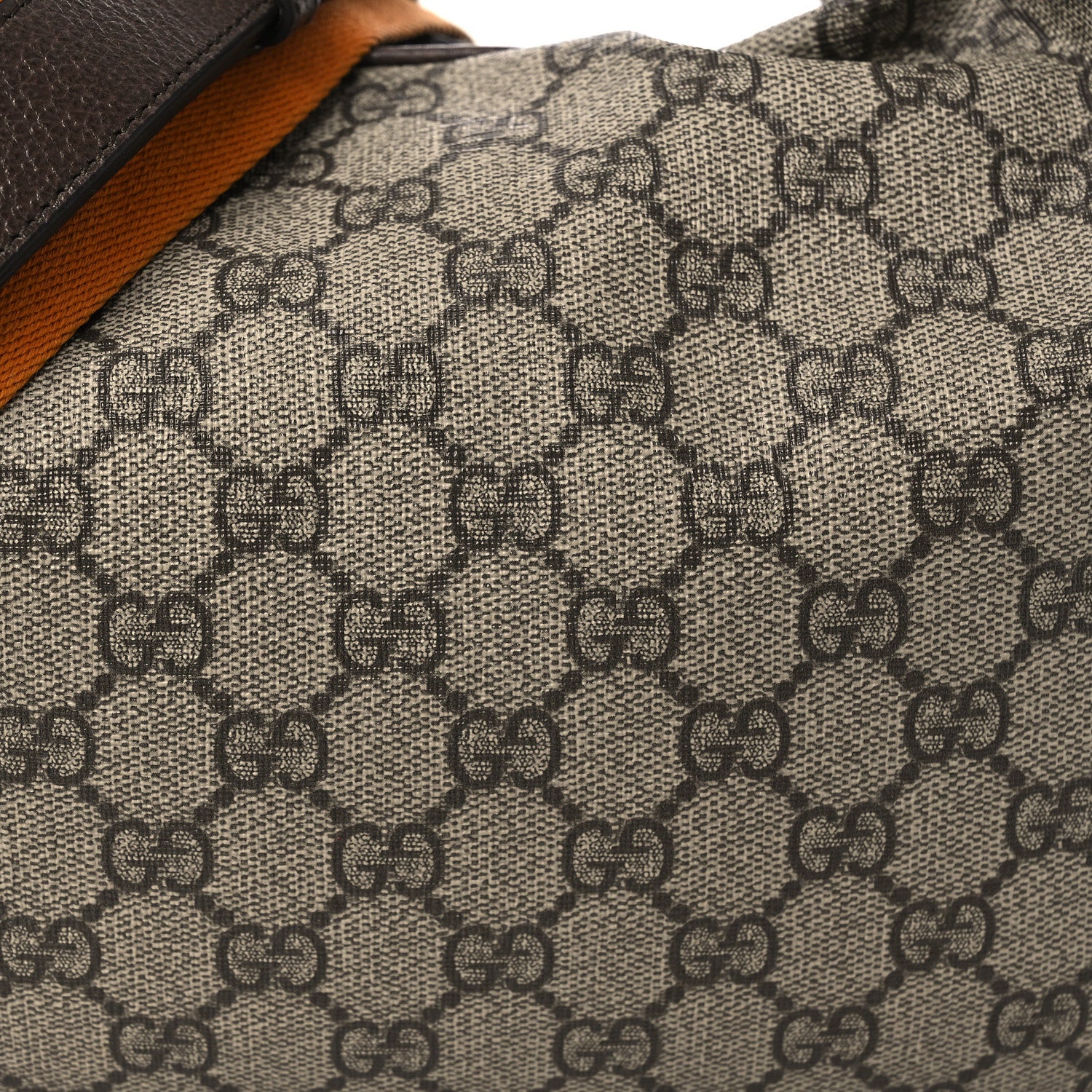 GG Supreme Monogram Textured Calfskin Web Large Attache Shoulder Bag Beige Ebony New Acero - Image 8