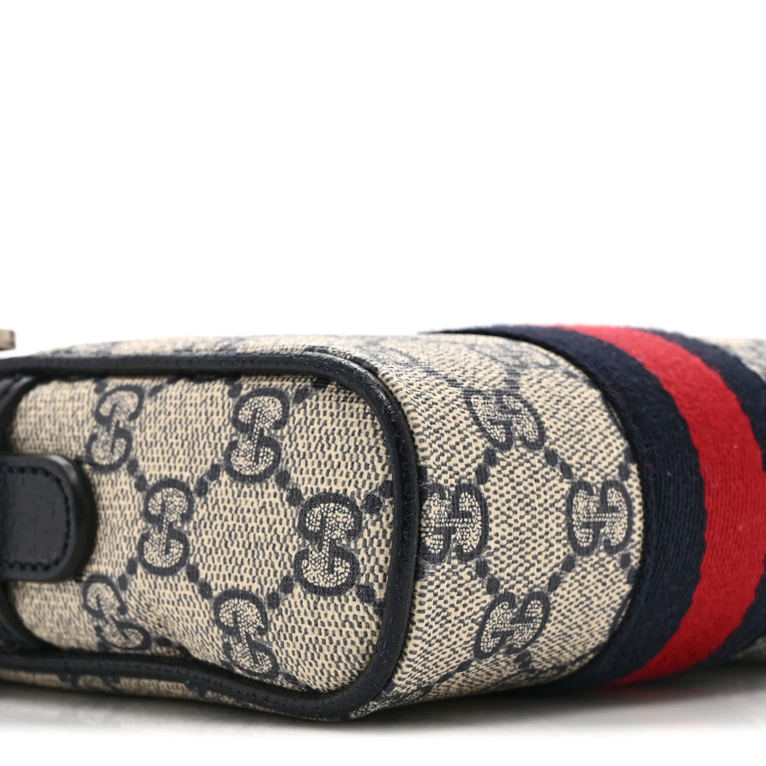 GG Supreme Monogram Textured Calfskin Web Mini Ophidia Messenger Beige Blue - Image 9