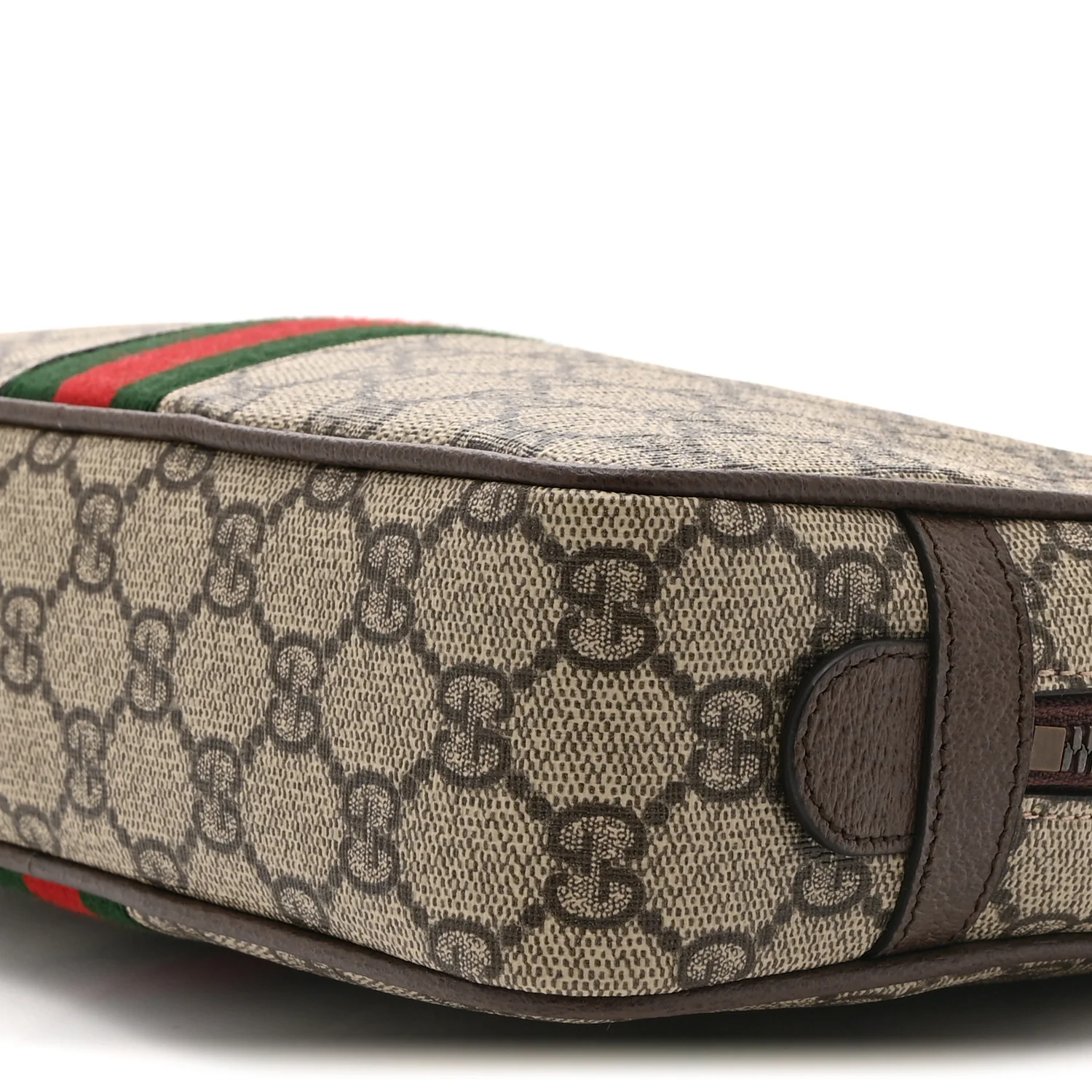 GG Supreme Monogram Textured Calfskin Web Small Cosmetic Case Beige Ebony New Acero - Image 10