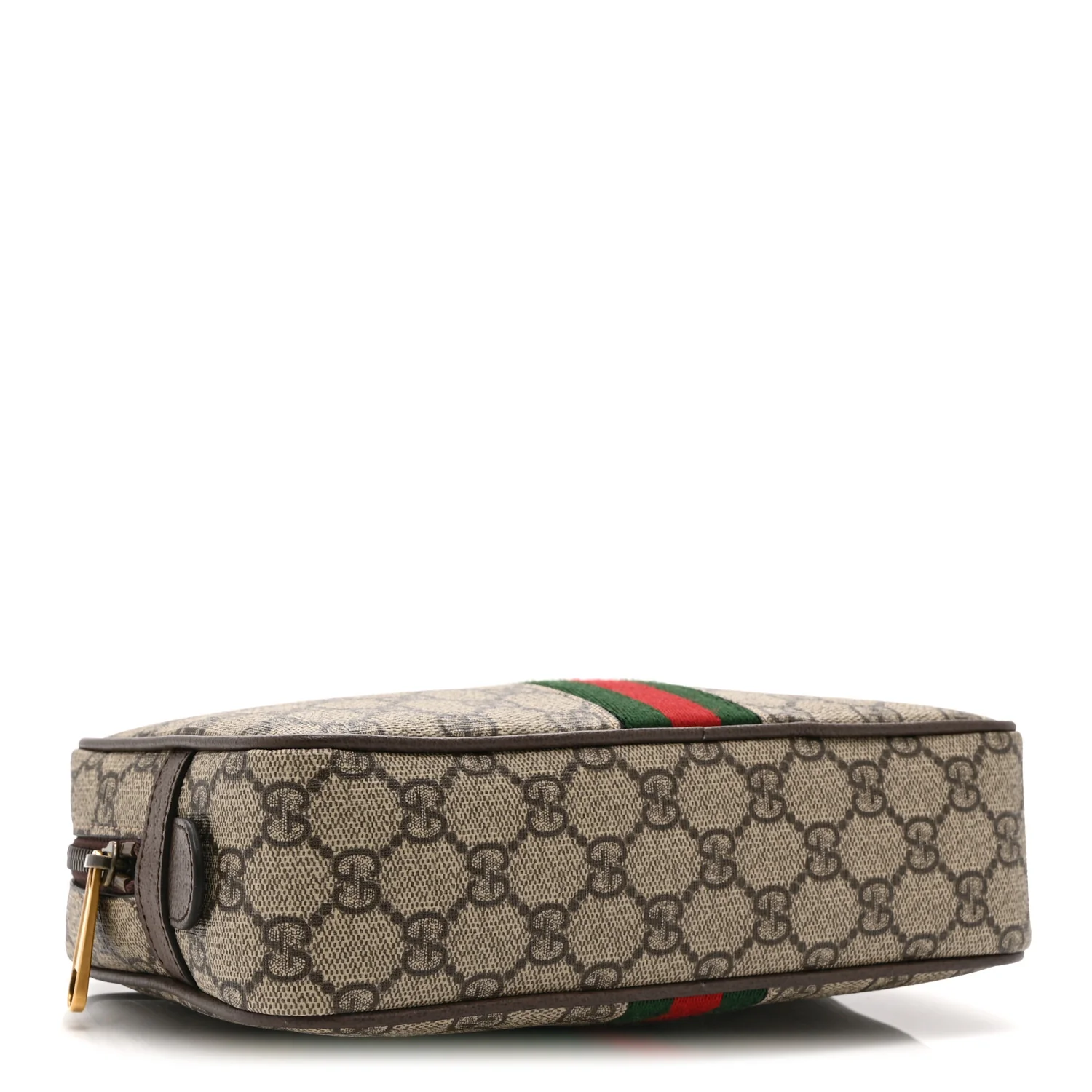 GG Supreme Monogram Textured Calfskin Web Small Cosmetic Case Beige Ebony New Acero - Image 4
