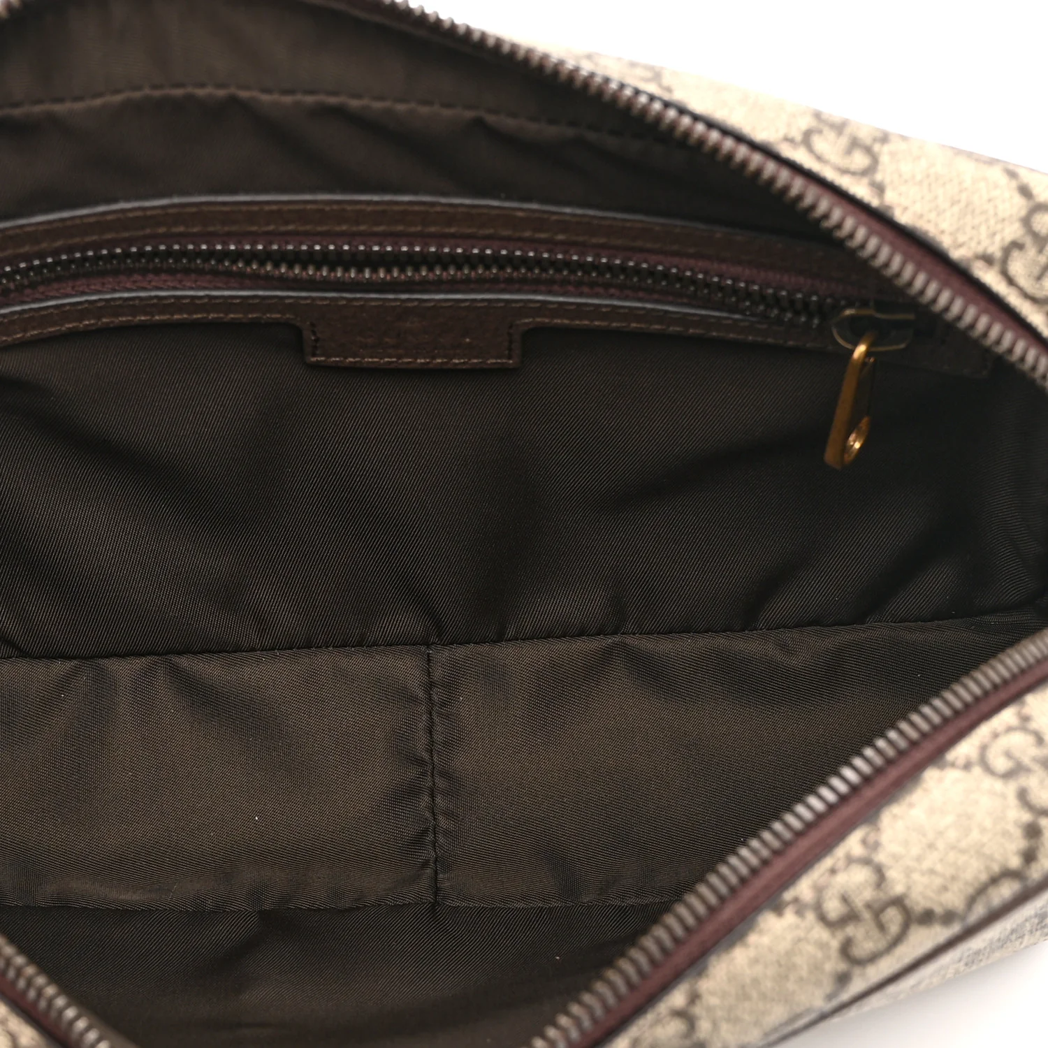 GG Supreme Monogram Textured Calfskin Web Small Cosmetic Case Beige Ebony New Acero - Image 5