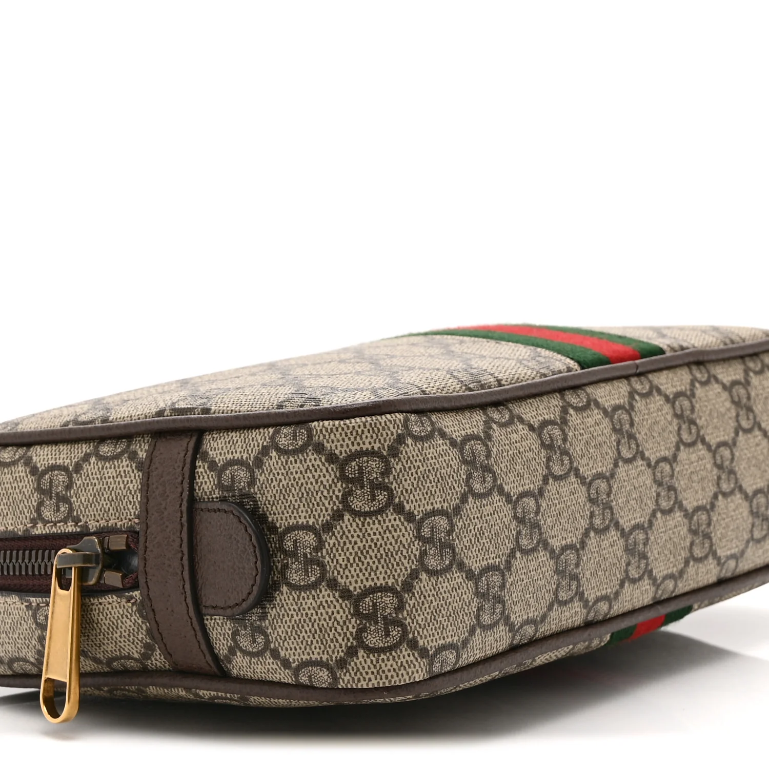 GG Supreme Monogram Textured Calfskin Web Small Cosmetic Case Beige Ebony New Acero - Image 9