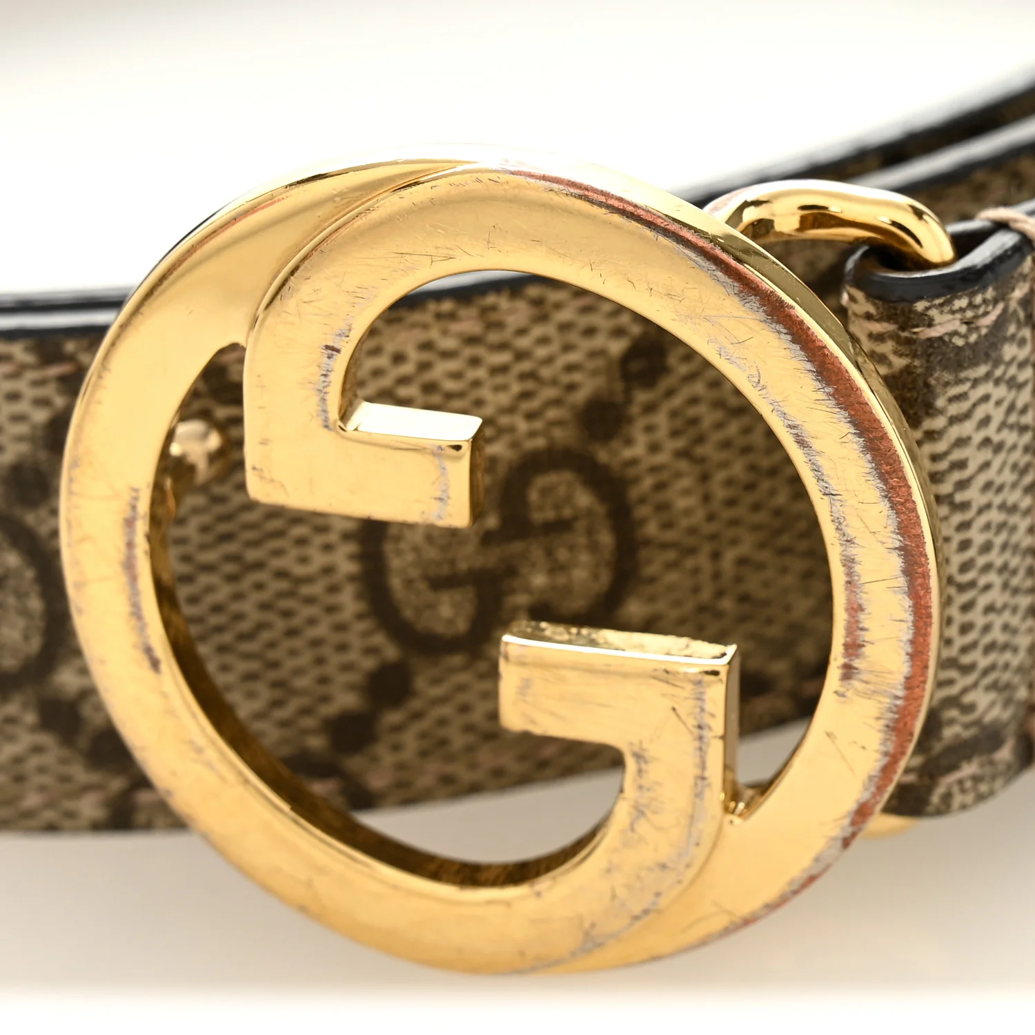 GG Supreme Monogram Textured Dollar Calfskin Blondie 30mm Belt 95 38 Beige Ebony New Acero - Image 6
