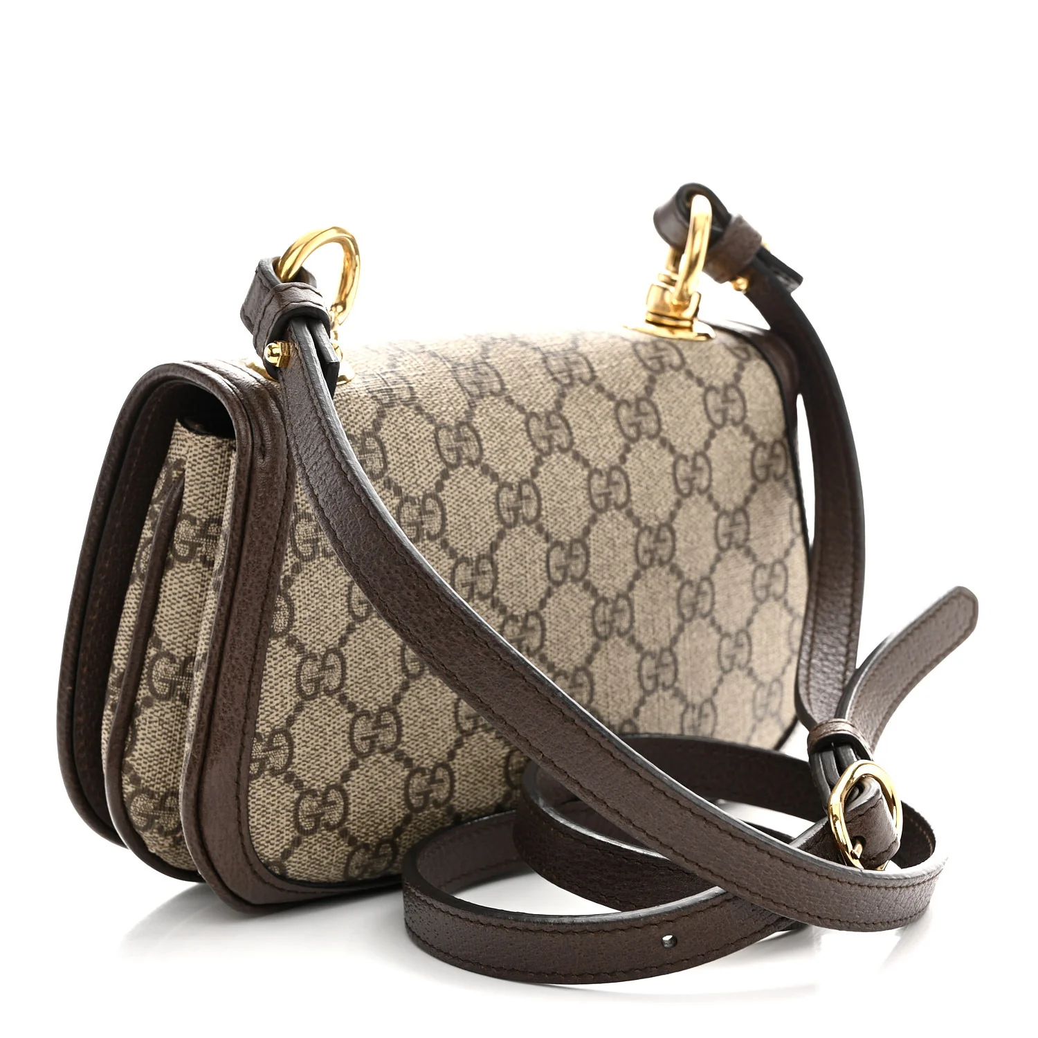 GG Supreme Monogram Textured Dollar Calfskin Mini Blondie Chain Shoulder Flap Bag Beige Ebony New Acero - Image 3