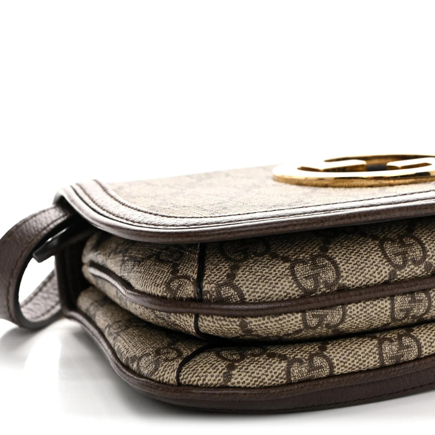 GG Supreme Monogram Textured Dollar Calfskin Mini Blondie Chain Shoulder Flap Bag Beige Ebony New Acero - Image 9