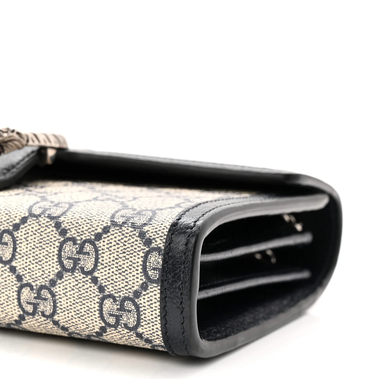 GG Supreme Monogram Textured Dollar Calfskin Mini Dionysus Chain Wallet Beige Blue - Image 10