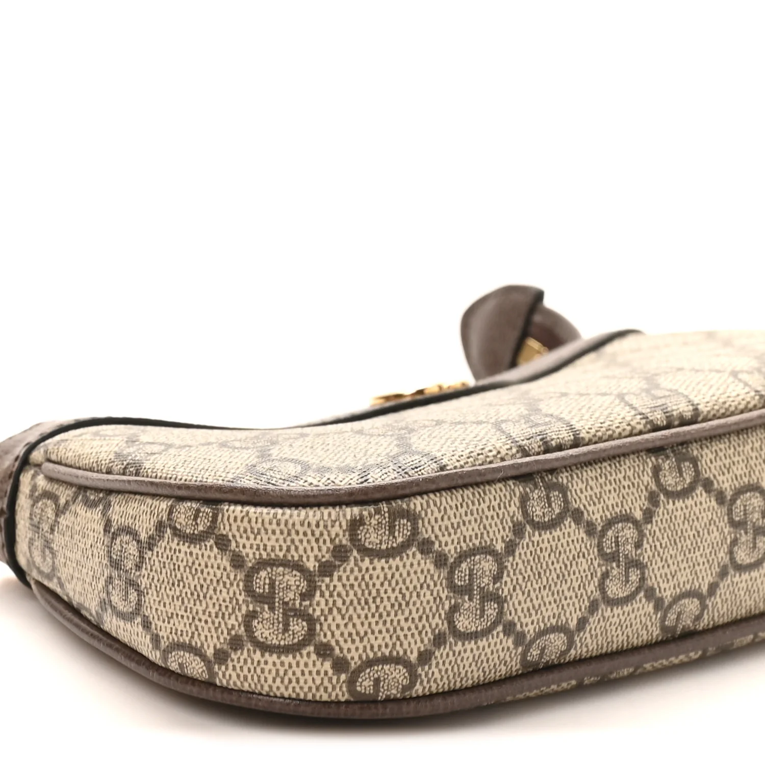 GG Supreme Monogram Textured Dollar Calfskin Mini Ophidia Chain Bag Beige Ebony - Image 9