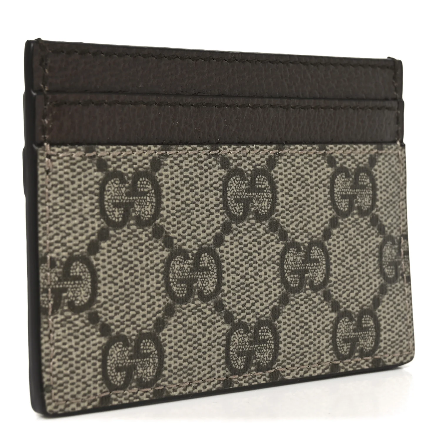GG Supreme Monogram Textured Dollar Calfskin Ophidia Card Holder Beige Ebony New Acero - Image 3