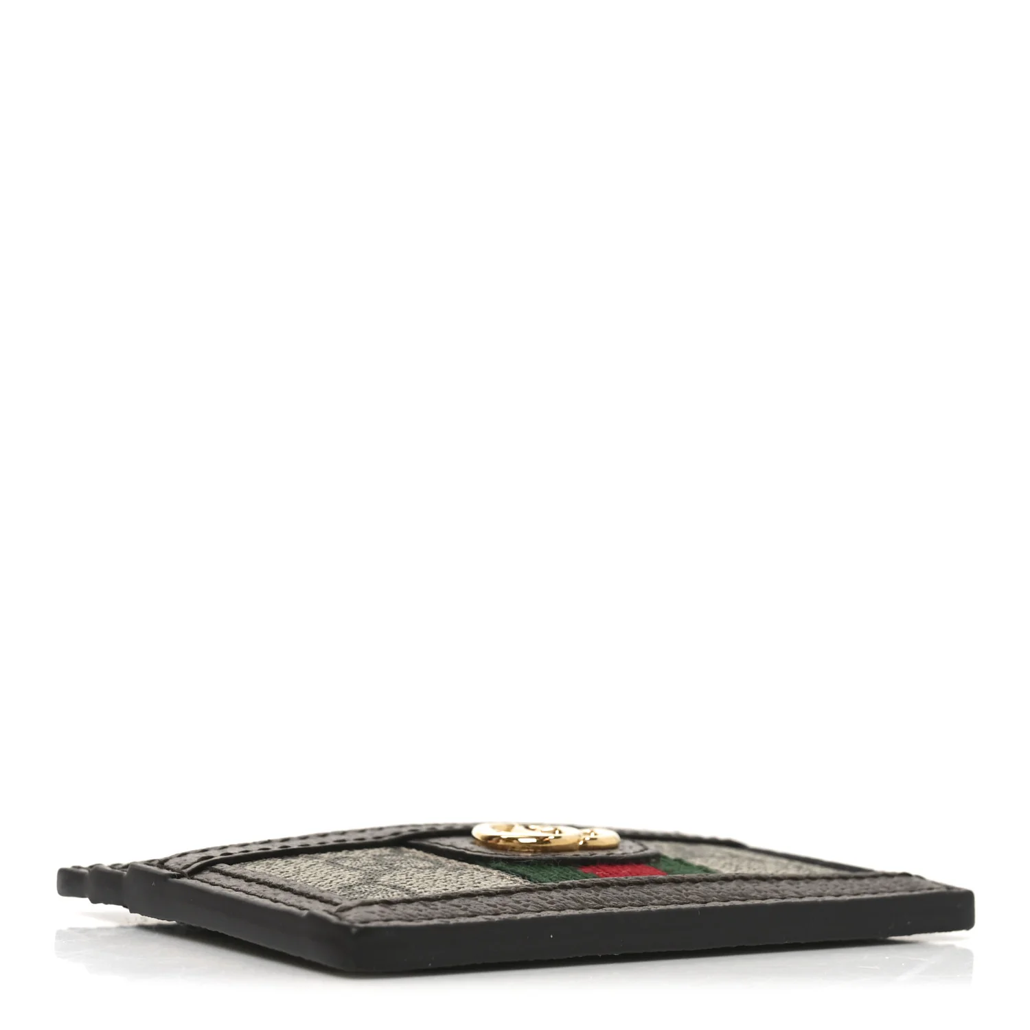 GG Supreme Monogram Textured Dollar Calfskin Ophidia Card Holder Beige Ebony New Acero - Image 4